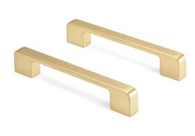 Ls9901gd128-25 Rergy #zm Cabinet Pulls Kitchen Handles For Cabinets 14pack Gold 5inch Hole Center Square