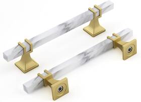 Bb128-10 Rergy Lst22mb A-zm Cabinet Handles Marble Drawer Pulls And Knobs 10pack White Matte