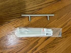 305108195 Richelieu Qty 9 - Drawer Pulls 4-1/4 Inch Center To Brushed Nickel Steel