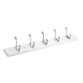 Richelieu Hardware 313088562590 23-7/8 Inch 605 Mm White And Brushed Nickel Utility Hook Rack