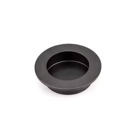 Richelieu Hardware 445011299273 3 1/8 Inch 80 Mm Diameter Matte Black Traditional Recessed Barn Door Pull