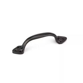 Richelieu Hardware 711181337556 Sheffield Collection 5 15/16 Inch 150 Mm Matte Black Traditional Curved Barn Do