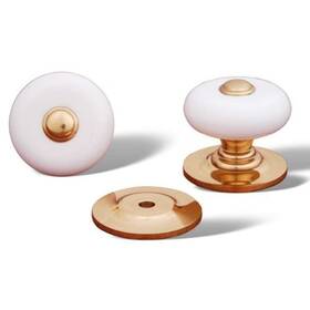 Ck-316 Rk International Rki 316-white R.k. Ck 316 White Porcelain Knob Tip Polished Brass