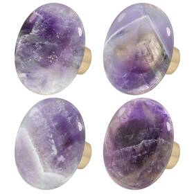 Rcz0031701 Rockcloud Natural Amethyst Crystal Stone Knob Drawer With Screws Oval Rough G