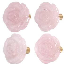 Rcz0050701 Rockcloud Pack Of 4 Rose Crystal Drawer Knobs Cupboard Pulls Handle Cabinet Flower Knob