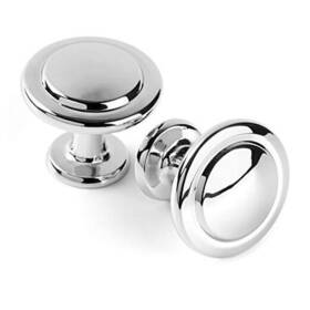 Ruisi 619197956757 Stepped Round Cabinet Knob - Chrome Pull Handle Dia.31mm / 1.2 Inch 10