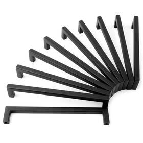 Ruisi 619197956818 Koofizo Solid Square Bar Cabinet Handle - Black Furniture Pull 6.3 Inch/160mm