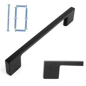 Ruisi 630282693746 Wide Foot Cabinet Bar Pull - Solid Handle 5 Inch Cc 10pcs Black Modern