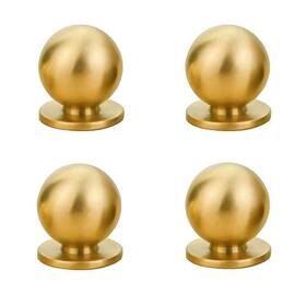 Rzdeal 703931919785 4pcs 19mm Diameter Round Solid Brass Pulls Antique Cabinet Drawer Small Handl