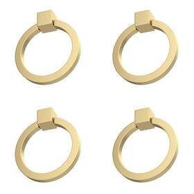 Rzdeal 710731983281 4pcs 2.0 Inch X 1-7/8 Solid Brass Pulls For Dresser Drawer Ring Furniture