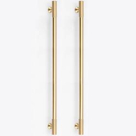 Rzdeal Ridges-320mm-2p 2pcs Solid Brass Cabinet Pulls 12 3/5in Hole Centers Brushed Gold