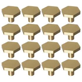 Rz-01168-16p Rzdeal 1-1/10 Inch Solid Brass Knobs Shoe Cabinets Knob And Pulls Brushed Gold He