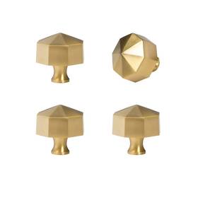 Rz-01363 Rzdeal Solid Brass Knobs Beautiful Brushed Gold Kitchen Cabinet Contemporary Euro