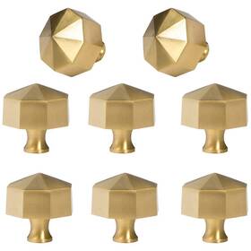 Rz-01365 Rzdeal Solid Brass Knobs Beautiful Brushed Gold Kitchen Cabinet Contemporary Euro