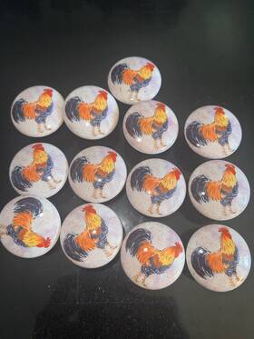 N764 Santa Barbara Ceramic Design 11 French Country Kitchen Drawer Pulls Chicken Cabinet Knobs Cottage Set 4