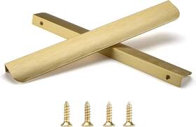 Satanga 710943029555 Brushed Brass Edge Finger Tab Pull For Cabinets Kitchen Concealed Aluminum Ba