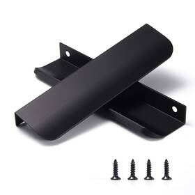 B0b6ngv6w3 Satanga Edge Black 3.15 Inch Concealed Aluminum Finger Pull Cabinet Handle 10-pack