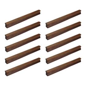 Savagrow Bc0664 10pcs Walnut Wood Cabinet Solid Pulls 7.56 Inch Hole Center Strip-type