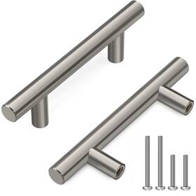 Sayoneyes 850039536908 30 Pack Brushed Nickel Cabinet Handles 3 Inch Hole To - Stainless Steel