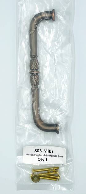 803-mibz Schaub 803-pn Hardware Meridian Cabinet Arch 6 Inch Appliance Pull Michelangelo Br