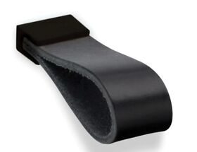 59386 Schwinn Hardware 5/8 Inch Center-center Finger Cabinet Pull Black Leather