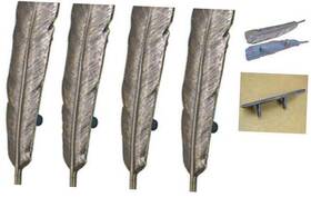 Scrtb 768563041723 4pcs Feather Drawer Knob Pull Handle Cabinet Pulls Cupboard Knobs
