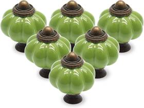 Seimneire 445039413453 12pcs Grass Green Pumpkin Knobs Vintage Ceramic Cabinet Handles Drawer Pulls F