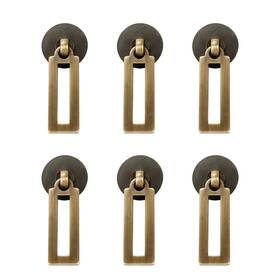 Lw2237 Semetall 6pcs Brass Cabinet Knobs Modern Tear Drop Pull Handles Bronze