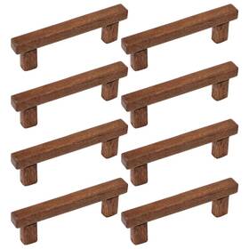 Lw2833 Semetall 8-piece Walnut Wood Drawer Pulls 3.78 Inch Hole Center Kitchen Cabinet Handles