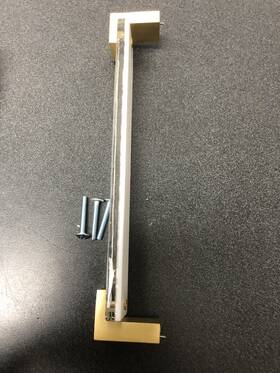 P-1201-8-sb Sietto 8 Inch White Glass Satin Brass Handle Cabinet Pull