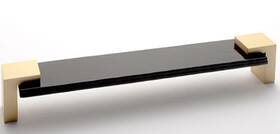 P-8-1203-sb Sietto P-1203-8-sb Affinity 8 Inch Black Bar Satin Brass Base Cabinet Pull