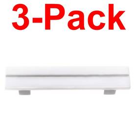 P-1400-sn Sietto 3-pack Bandwidth 3-1/2 Inch C/c Bar Cabinet Pull White Glass Satin Nickel