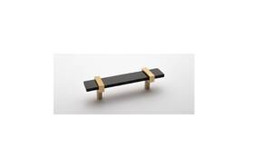 P-1903-5.5-sb Sietto 5-1/2 Black Glass Satin Brass Cabinet Pull