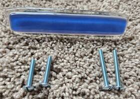 P-704-pc Sietto 3 Inch C-c Glass Cabinet Pull Reflective Sky Blue Polished Chrome