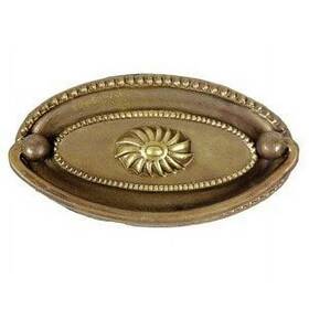 247925 Signature Hardware Hepplewhite Oval Brass Drawer Pull Antique