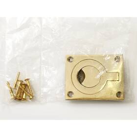 297340 Signature Hardware 2 Inch Center To Flush Cabinet Pull -polished Brass