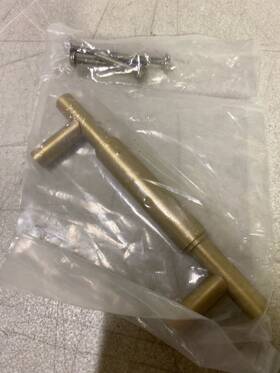 441681 Signature Hardware Colmar 6 Inch Center Cabinet Bar Pull - Satin Brass