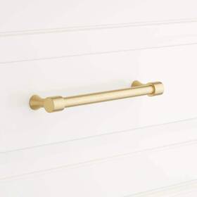 441712 Signature Hardware Strasbourg 8 Inch Bar Cabinet Pull Satin Brass