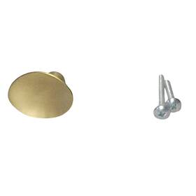 441816 Signature Hardware Ruedo 1-3/8 Inch Oval Cabinet Knob Brushed Brass