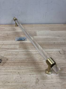 450370 Signature Hardware 18 Inch Beryn Acrylic Appliance Pull - Satin Brass