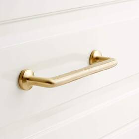 461738 Signature Hardware 4 Inch Belfast Solid Brass Cabinet Pull - Satin