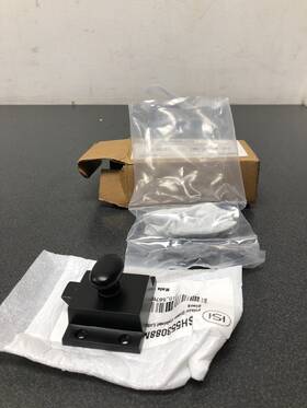 483695 Signature Hardware Pitkin 1-5/8 Inch Long Brass Cabinet Latch - Matte Black