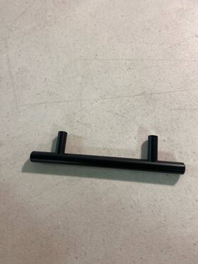 489515 Signature Hardware Lazzara 12 Inch Black Leather Appliance Pull - Matte