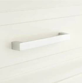 946449 Signature Hardware 5 Gebara Solid Brass Cabinet Pull Satin Chrome