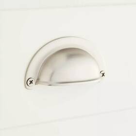 949857 Signature Hardware Ansel 2 3/4 Inch Solid Brass Cup Pull Brushed Nickel