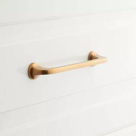 951712 Signature Hardware Amarilla 3 3/4 Brass Cabinet Pull Vintage