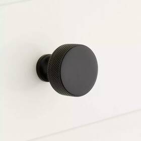 Eh5471.11 Signature Hardware Eh5471.11/4.blk Arles Knurled Brass Cabinet Knob Black
