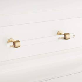 Hn-b-9021.6.sb Signature Hardware Beryn Acrylic 6 Cabinet Pull Satin Brass Hn B 9021.6.sb