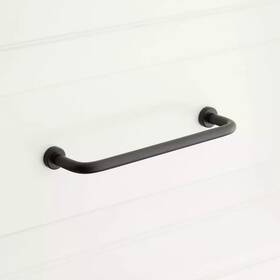 Sh551089sblk Signature Hardware Sidra 6-1/4 Inch Brass Cabinet Pull Satin Black