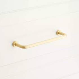 Sh551092sb Signature Hardware 5-1/8 Inch Sidra Brass Cabinet Pull Thin Profile Satin